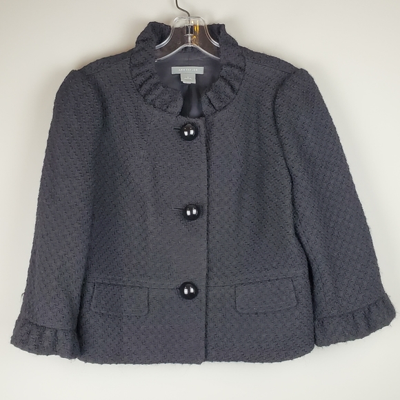 Ann Taylor Jackets & Blazers - Ann Taylor Black Cropped Textured Blazer